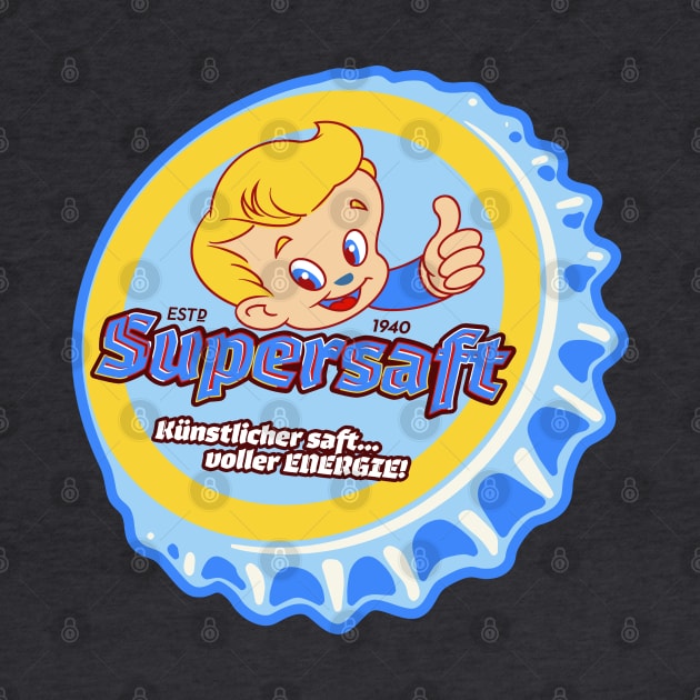 Retro Vintage Supersaft Soda Bottlecap by StudioPM71